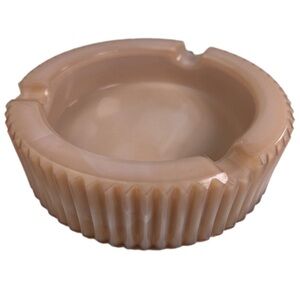 Vintage Pink Slag Glass Ashtray